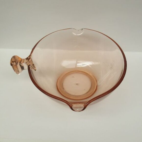 U.S. Glass Co. Pink SLICK HANDLE 9 Inch Two-Spout Batter Bowl - Picture 3 of 6